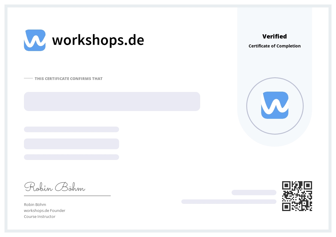 Beispiel Teilnahmezertifikat